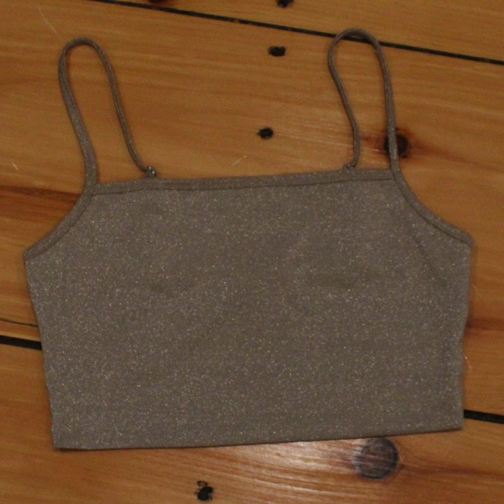 Tic Toc Shimmery Cropped Tank Top
